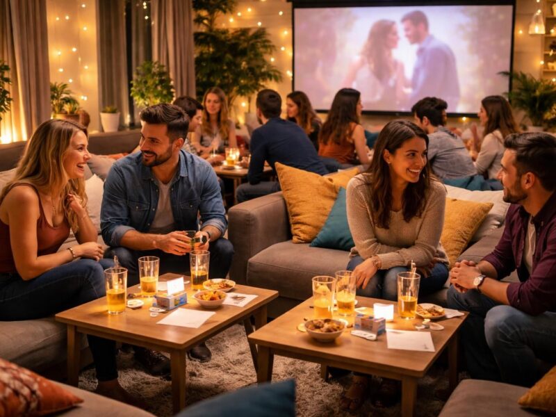 participez à une soirée speed-dating conviviale entre amis avec un écran de projection pour animer l'ambiance et faciliter les rencontres. une expérience unique pour échanger et partager des moments authentiques.